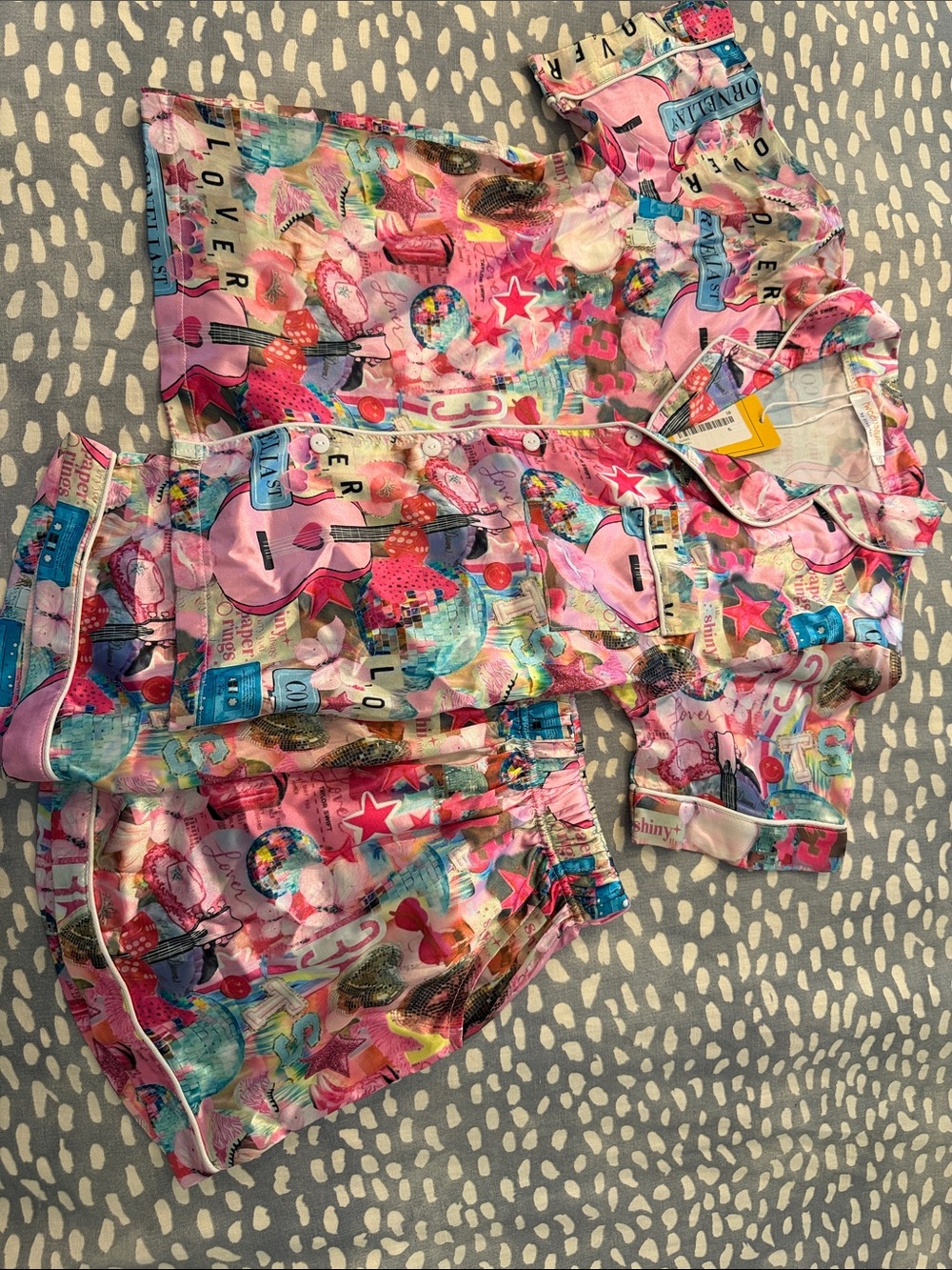 Taylor Swift theme Kids Pink Silky Pajama Set